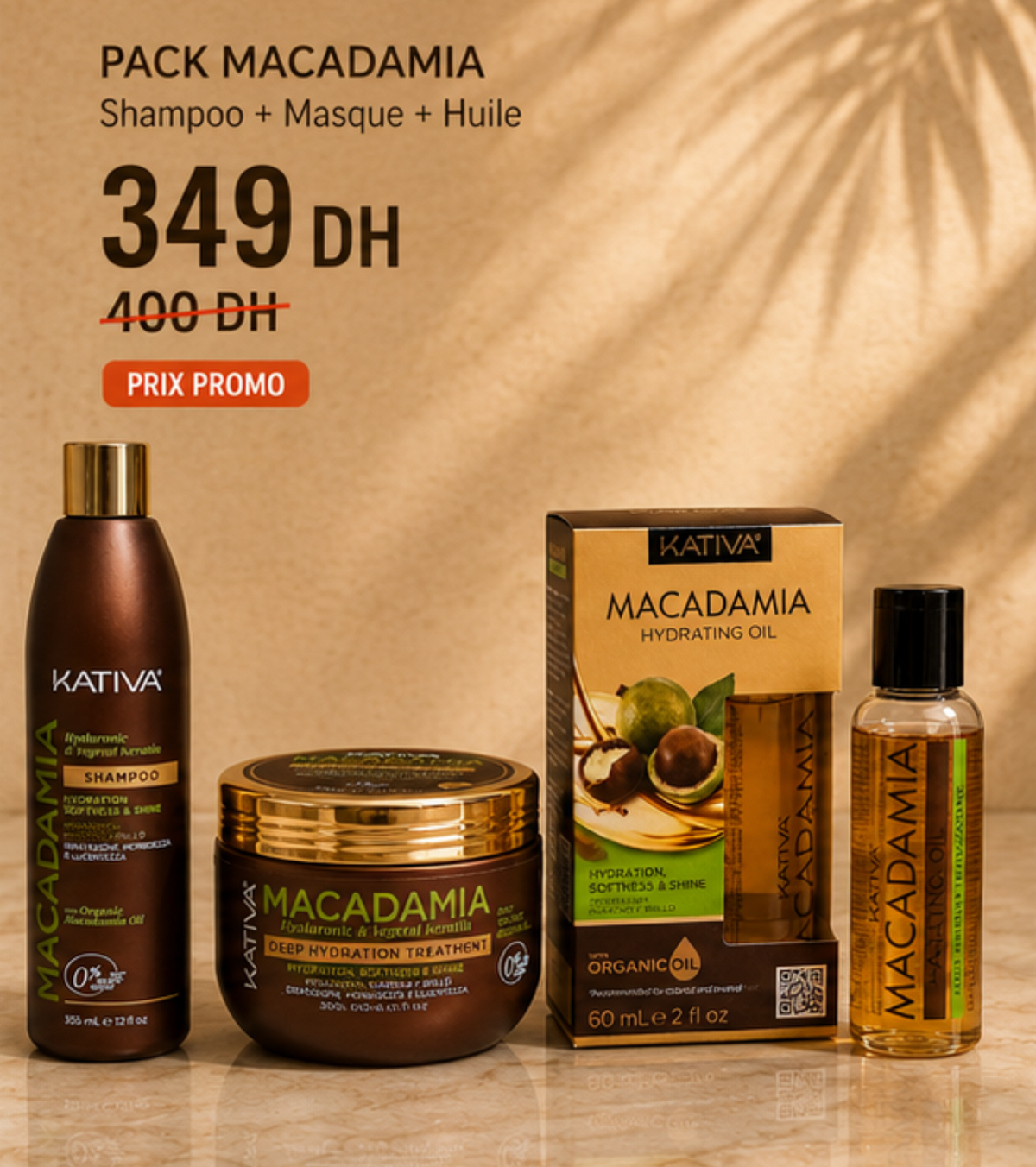 Pack Macadamia : Shampoo + Masque + Huile