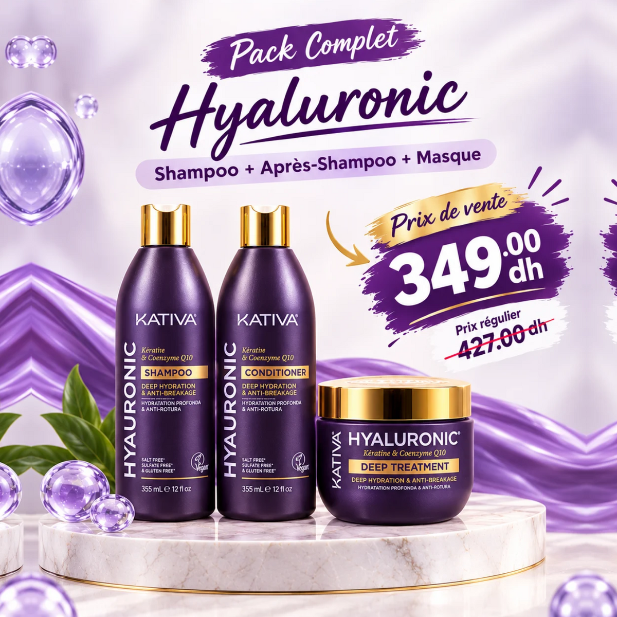 Pack hyaluronic Complet : Shampoo + Après-Shampoo + Masque
