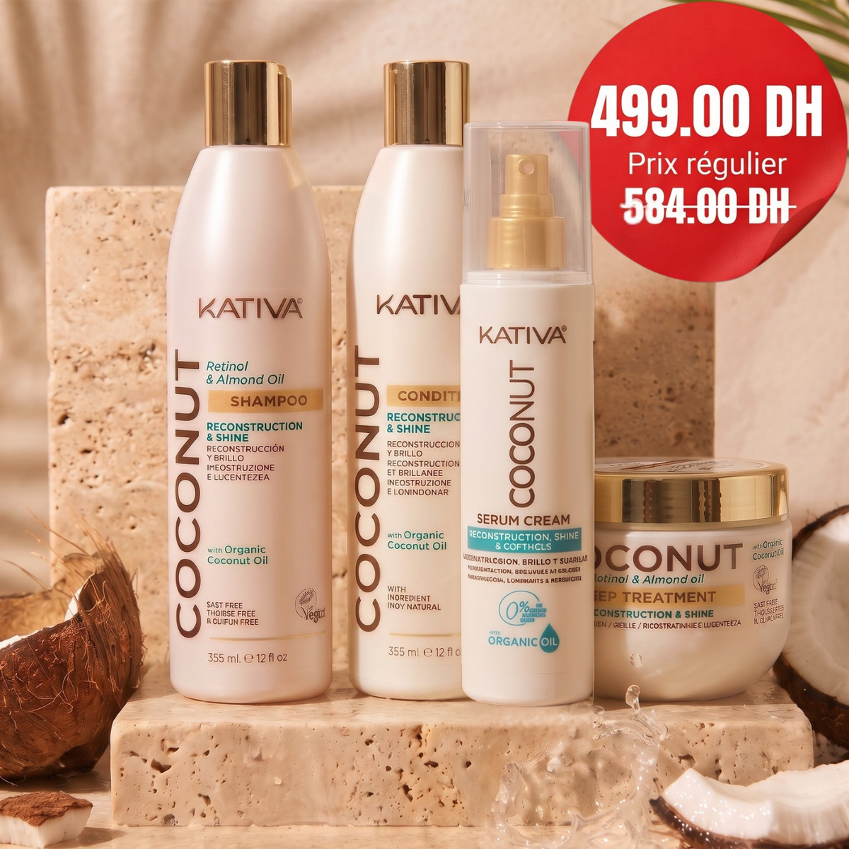 Pack Coconut : Shampoo - Conditioner - Masque - Serum